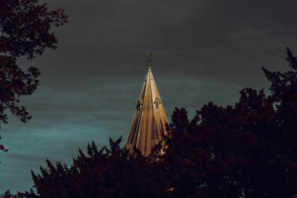 A golden church spire