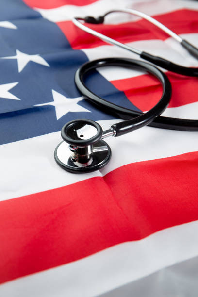 istock Stethoscope on American national flag 2188533822