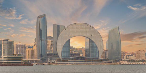 istock Crescent Development Project at Sunset Along Caspian Sea Coast Baku, Azerbaijan 2188535218