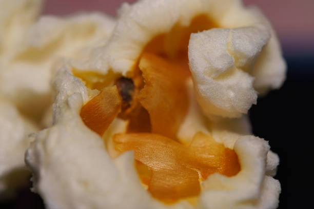 Popped corn after microwave oven baked.