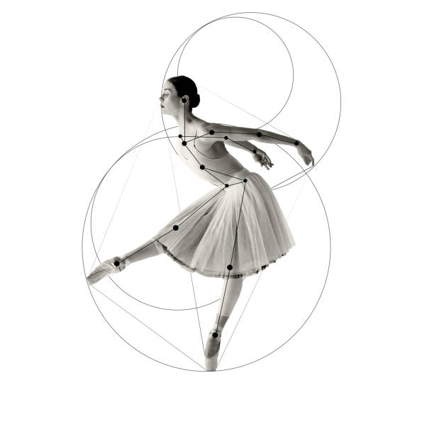 istock Cotemporary art collage. Ballerina in tutu strikes classical pose within intersecting lines and circles, blending tradition and modern design. 2188541775