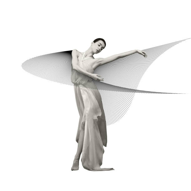 Lots of  multi-colored globules and bubbles forms female and male human figures. Man and woman are dancing. A three dimensional digitally generated picture