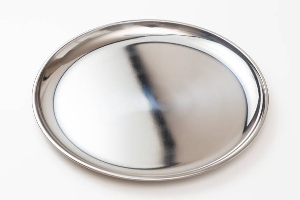 istock Stainless steel curry plate on white background 2188542150