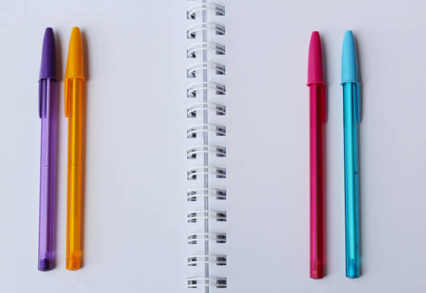 Colorful stationery, office supplies, drawing lesson, back to school concept.