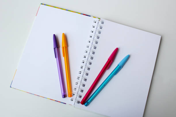 Creative stationery, office supplies, art lesson, back to school concept.