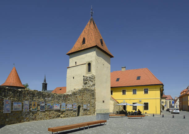 Berdejov, Slovakia - The Gunpowder Bastion, city medieval fortress wall. The town is one of UNESCO's World Heritage Sites