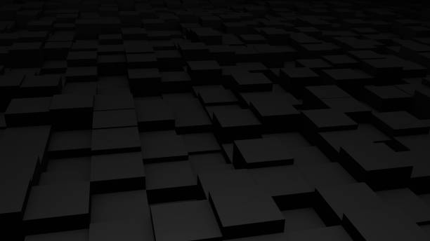 istock Abstract perspective modern architecture 3D background with black cubes on the wall 2188560701