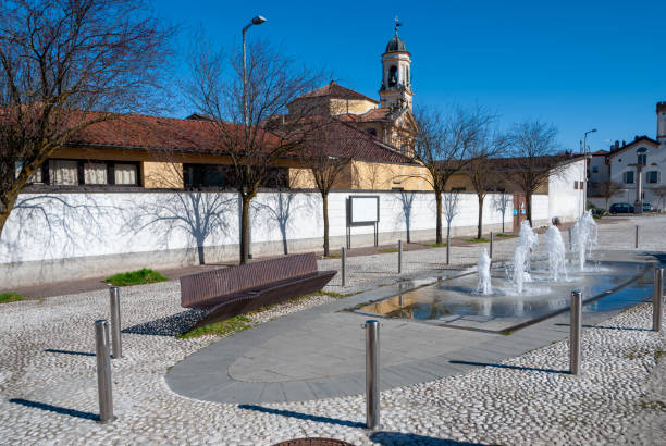 istock A small square with a modern fountain 2188561219