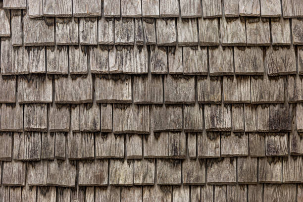 istock Old wooden tile roof 2188564561