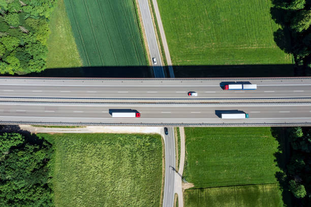 istock Highway bridge and road from above 2188565379