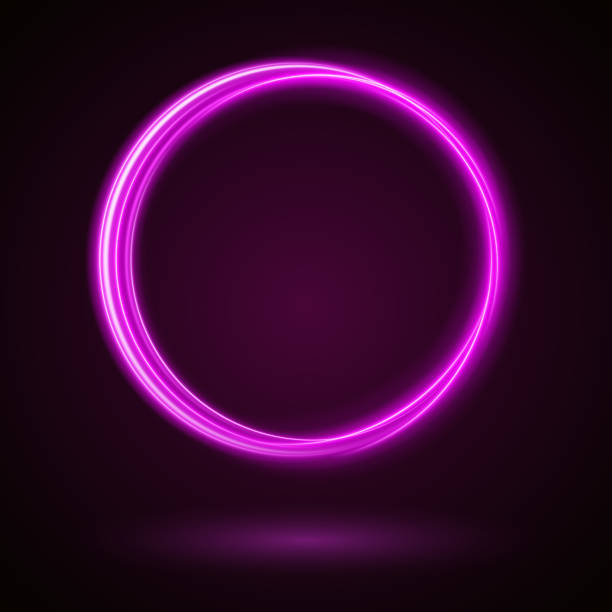istock Round Pink Glow Frame: Abstract Energy Halo and Light Curves for Creative Transparent Background Designs 2188588122