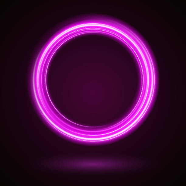 istock Round Pink Glow Frame: Abstract Energy Halo and Light Curves for Creative Transparent Background Designs 2188588275