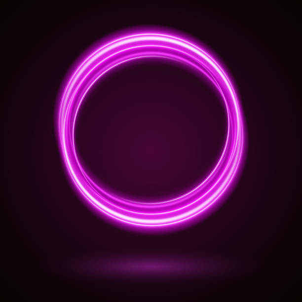 istock Round Pink Glow Frame: Abstract Energy Halo and Light Curves for Creative Transparent Background Designs 2188588345