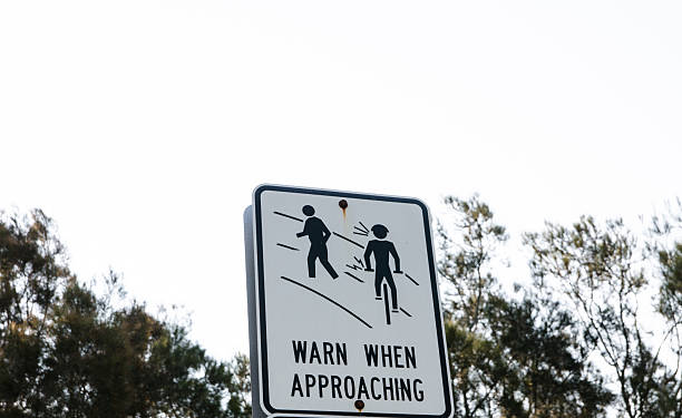 istock Warning sign for a cyclist to warn people when approaching 2188615077
