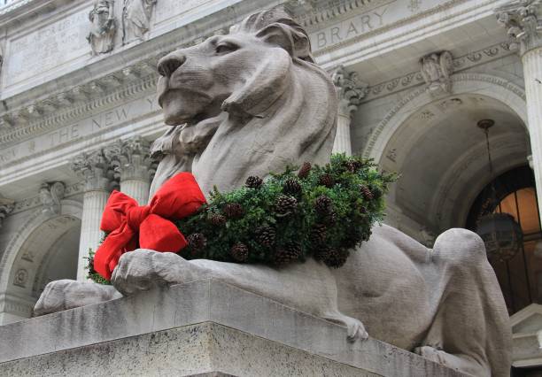 istock New York Public Library Holiday Stone Lion 2188632434