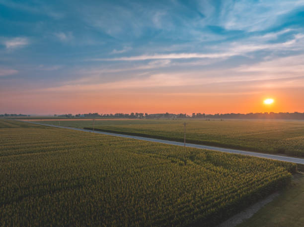istock Rural Sunrise Over the Field and Empty Road 2188636926