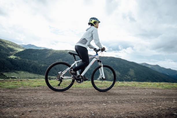 istock Riding mountain bike on grassland mountain top 2188637302