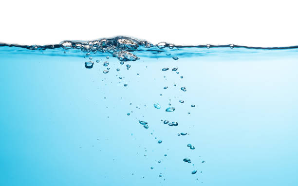 istock Air Bubbles Float Up Under Water. Water Splashing. Water Wave. Oxygen Relaxation. Blue Water Textured on White Background. 2188641829