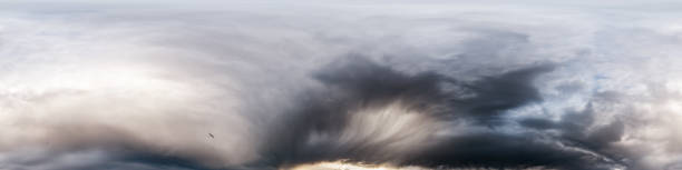 istock Dark moody rain clouds in dramatic overcast sky. Seamless 360 HDR spherical panorama. Full zenith or sky dome in 3D environment, sky replacement for aerial drone panoramas. Climate and weather change. 2188646621