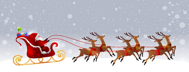 istock Santa Claus and Reindeers In Winter Background 2188652217