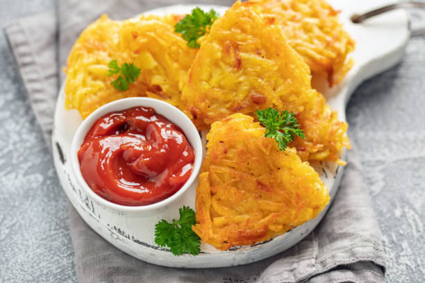 Rosti de Batata Crocante com Queijo e Peru - receita deliciosa profissional - passo 2