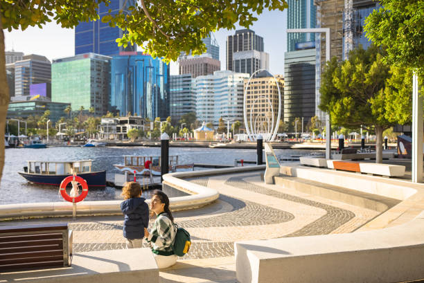 istock enjoy the holiday in Elizabeth Quay in Perth 2188657509