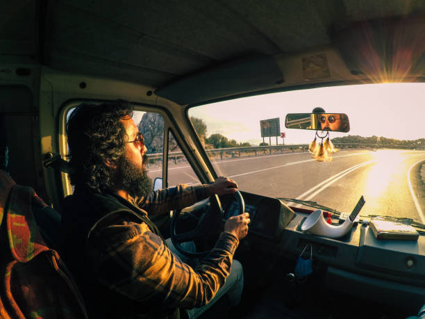 A hippie who heads west from sunset with his caravan