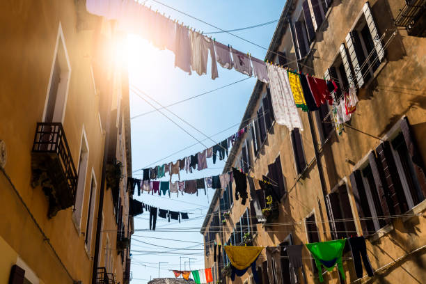 istock Old houses in Venice with clotheslines 2188665788