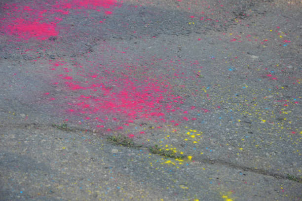 colorful paper confetti confetti scattered by children on the floor during the carnival period