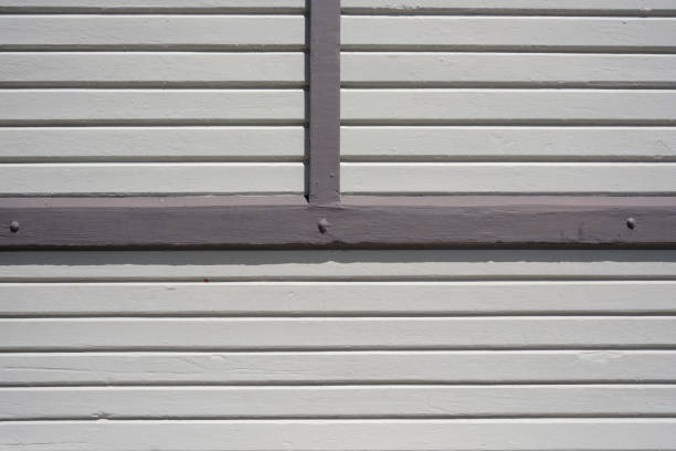 Close-up on the side of a wooden building.
