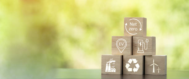 istock Net zero and carbon neutral concept Net zero greenhouse gas emissions target for a sustainable environment 2188671368