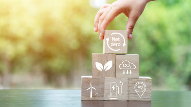istock Net zero and carbon neutral concept Net zero greenhouse gas emissions target for a sustainable environment 2188671370