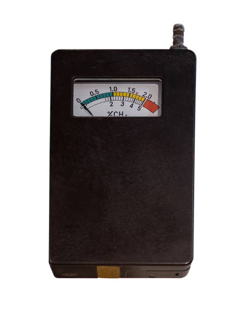 old methanometer for air of a mine  on white isolated