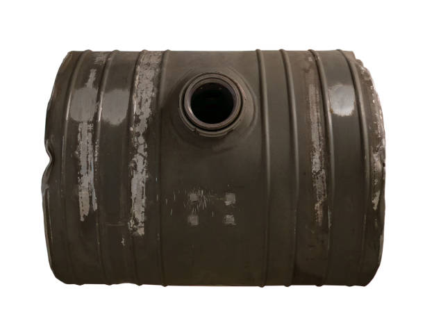 istock old deformed fuel tank on white, isolated 2188674810