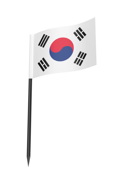 South Korean flag toothpick isolated on a white background