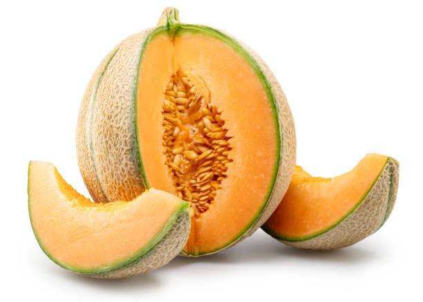 istock Cantaloupe melon and melon slices isolated on white background. File contains clipping path. 2188691581