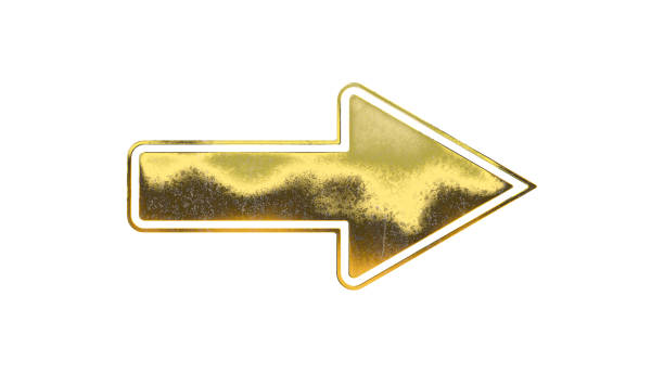 istock Gold golden Arrow icon symbol is set isolated on a white background. Design element. Cut out. 2188692142