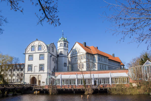 Historic castle at the lake in Gifhorn, Germany