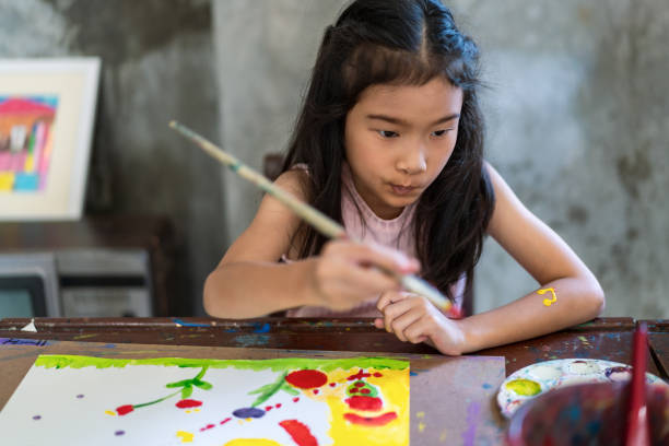 istock Asian children student in art classroom learning, drawing and confidence at the school 2188711770