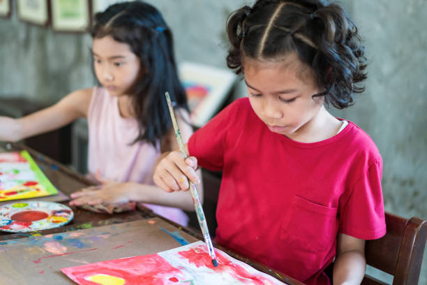 istock Asian children student in art classroom learning, drawing and confidence at the school 2188711967