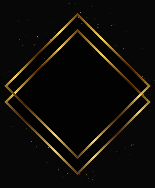 istock Festive advertising dark vector illustration background with golden dust and square banner 2188713876