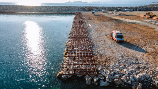 istock Coastal Pier Construction, Precision Engineering Meets Scenic Beauty 2188721879
