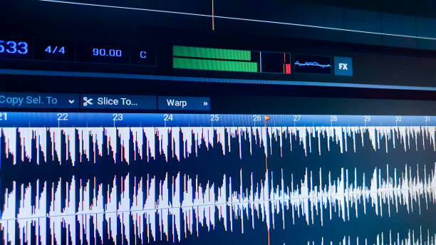 istock Music software on computer,DJ audio sequencer. Music recording, songwriting, studio music mixing. 2188727605