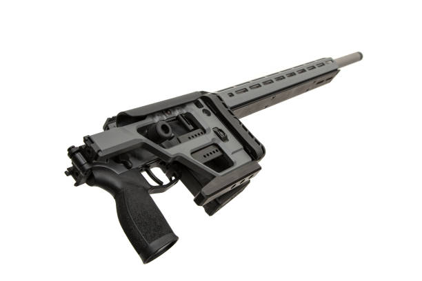 istock Precision rifle with a modular design, featuring an adjustable stock, tactical grip, sleek handguard, and stainless steel barrel, perfect for long-range shooting and professional applications. 2188730636