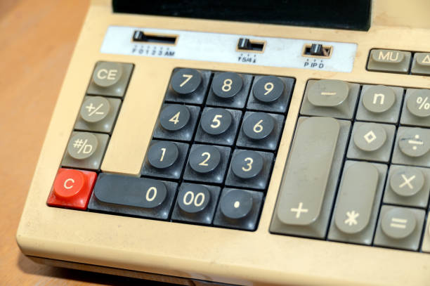 Calculator on the table macrophotography