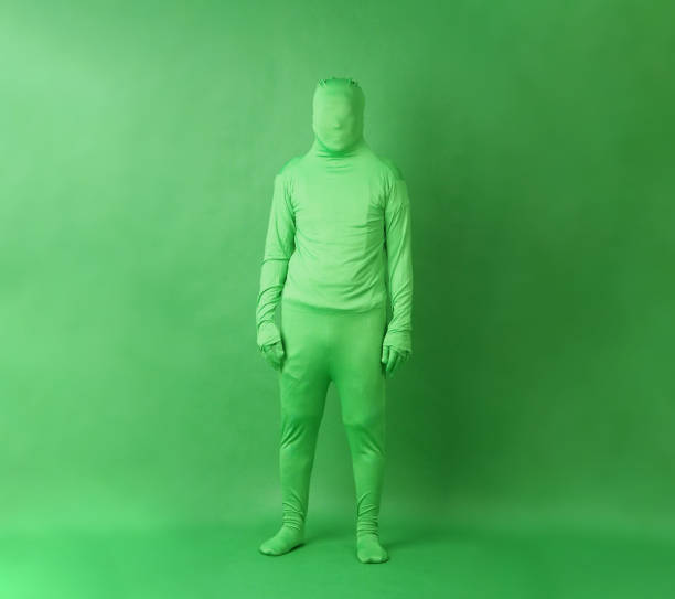 Greenman Suit on green Screen background.