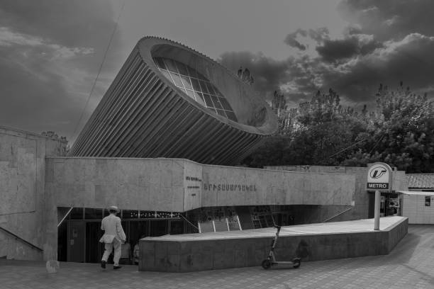 Yerevan, Armenia - July 8, 2024: Yeritasardakan metro station in Yerevan