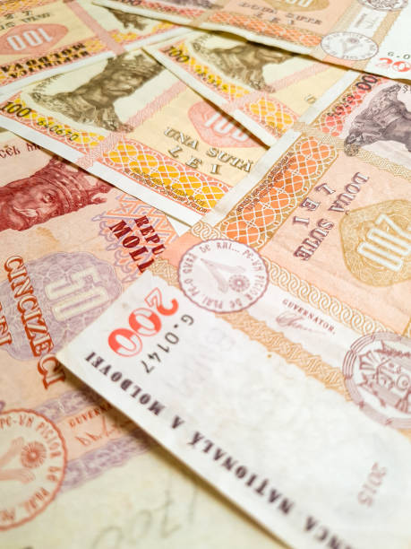 istock Money background. Moldovan lei 2188756686