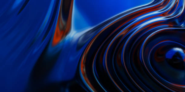 istock Abstract metallic soft waves, shiny iridescent liquid shapes. 3d render illustration 2188757909