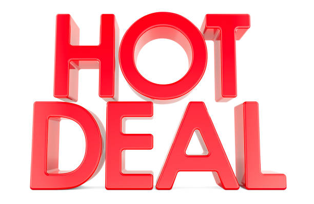 istock Hot Deal, concept. Red inscription, 3D rendering 2188761869